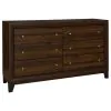 Coaster Fine Furniture 223443 Welsley - 6-Drawer Dresser Cabinet - Walnut