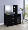 Coaster Fine Furniture 930219 Flora - 2-Drawer Vanity Set With LED Mirror - Black High Gloss