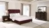 Coaster Fine Furniture 360341KE-S4 Devon - 4 Piece Eastern King Bedroom Set - Wine Red And Dark Oak
