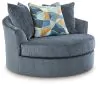 Benchcraft® 33003/38/34/17/21/08 Maxon Place - 5 Pc. - 3-Piece Sectional With Raf Corner Chaise, Chair, Ottoman - Navy