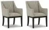 Ashley Furniture D984-01A Burkhaus - Dining UPH Arm Chair (Set of 2) - Beige / Dark Brown