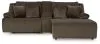 Ashley Furniture 92705S4 Top Tier - 3-Piece Reclining Sectional Sofa With Raf Press Back Chaise - Chocolate