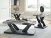 Ashley Furniture T403-13 Cendill - Occasional Table Set (Set of 3) - Dark Brown / White / Black