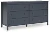 Ashley Furniture EB1528/231/245/155/111/292(2) Ashley Furniture EB1528/231/245/155/111/292(2) Simmenfort - 6 Pc. - Dresser, Chest, Twin Platform Bed, 2 Nightstands - Navy Blue