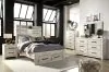 Ashley Furniture B192/31/36/46/87/84S/86 Ashley Furniture B192/31/36/46/87/84S/86 Cambeck - 6 Pc. - Dresser, Mirror, Chest, Full Panel Bed with 2 Storage Drawers - Whitewash