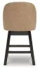 Ashley Furniture D618-324 Neymorton - Upholstered Swivel Faux Leather Barstool (Set of 2) - Dark Grayish Brown