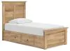 Ashley Furniture PCB1170B30 Ashley Furniture PCB1170B30 Makidern - Twin Panel Storage Bed With 2 Under Bed Storage Units - Tan