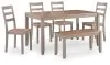 Ashley Furniture PCD403-325 Harperfeld - Dining Room Table Set (Set of 6) - Natural / Gray
