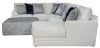 Jackson Furniture Industries 2470/30/62/76/28-21 Polaris - 3 Piece Sectional With Comfort Coil Seating, 9 Included Accent Pillows And Included Cocktail Ottoman (Right Side Facing Chaise) - Sugar