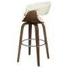 CoasterEssence 100206 Zion - Upholstered Swivel Bar Stool - Walnut And Ecru