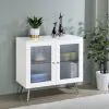Coaster Fine Furniture 950396 Nieta - 2 Door Engineered Wood Accent Cabinet - White High Gloss