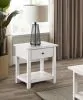 Coaster Fine Furniture 710557 Payne - 1-Drawer Wood End Table With Shelf - White