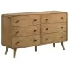 Coaster Fine Furniture 225093 Robyn - 6-Drawer Bedroom Dresser - Light Ash