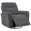 Coaster Fine Furniture 610443P Adler - Upholstered Power Swivel Glider Recliner - Charcoal Gray