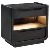 Coaster Fine Furniture 222492 Leandro - 2-Drawer LED Nightstand With USB - Burnished Black