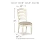 Ashley Furniture D743-01 Realyn - Dining UPH Side Chair (Set of 2) - Ladderback - Chipped White