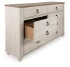 Ashley Furniture B267-31 Willowton - Six Drawer Dresser - Brown / Beige / White
