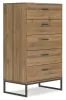 Ashley Furniture EB1866-245 Deanlow - Five Drawer Chest - Honey