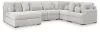Ashley Furniture PC59106S8 Cuddle Plush - 6-Piece Sectional With Armless Chaise And RAF Corner Chair - Arctic
