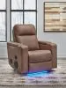 Ashley Furniture PC9022042A Lorrenton - Glider Power Recliner With Audio System - Caramel