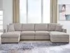 Benchcraft® 68605S62 Benchcraft® 68605S62 ModMax Luxe - 4-Piece Double Storage Chaise Sectional - Flint