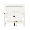 Samuel Lawrence Furniture S910-BR-K3 Melrose - King Panel Bed with LED Lights in a White Finish - White