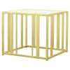 CoasterEssence 723607 Adri - Rectangular Glass Top Side End Table - Matte Brass