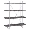 CoasterEssence 802613 Grimma - 4-Shelf Bookshelf - Rustic Gray And Chrome