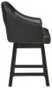 Ashley Furniture D380-924 Tallenger - UPH Swivel Barstool (Set of 2) - Black / Dark Brown