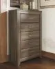 Ashley Furniture B251/31/36/46/58/56/94 Ashley Furniture B251/31/36/46/58/56/94 Juararo - 6 Pc. - Dresser, Mirror, Chest, California King Panel Bed - Dark Brown