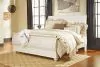 Ashley Furniture B267B11 Willowton - King Sleigh Bed With Faux Plank Design - Whitewash