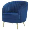 CoasterEssence 506863 Sophia - Upholstered Channel Tufted Barrel Accent Chair - Blue