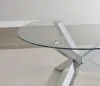 Coaster Fine Furniture 708127 Kenzie - Round Tempered Glass Top End Side Table - Chrome