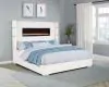Coaster Fine Furniture 306032KE Tisdall - Upholstered Eastern King Fireplace Bed - Cream