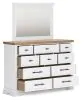 Benchcraft® B844B1 Ashbryn - Dresser And Mirror - White / Natural
