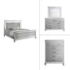 New Classic 02-9698S-24C New Classic 02-9698S-24C Valentino - Western King 4 Piece Bedroom Set (Bed, Dresser, Mirror, Chest) - Silver