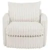 Coaster Fine Furniture 902541 Sarco - Corduroy Upholstered Swivel Accent Arm Chair - Ivory