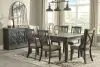 Ashley Furniture D736/25/01(4)/02(2)/60 Ashley Furniture D736/25/01(4)/02(2)/60 Tyler Creek - 8 Pc. - Dining Room Table, 4 Side Chairs, 2 Upholstered Side Chairs, Server - Dark Gray