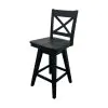 Intercon BS-BS-375W-BLK-K24 Wooden Barstool With X Back - Black