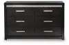 Ashley Furniture PCB2611-31 Brizmore - Six Drawer Dresser - Black