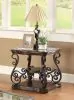 CoasterEssence 702447 Laney - 1-Shelf Glass Top Rectangular End Table - Deep Merlot
