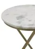 CoasterEssence 959562 Malthe - Round Marble Top Accent Side - White And Antique Gold
