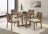 Coaster Fine Furniture 108570-S5 Crestmore - 5 Piece Round Wood Dining Table Set - Walnut