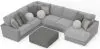 Jackson Furniture Industries 4047/63/59/30/76/28-38 Canyon - 4 Piece Sectional With Cuddler Seat Cushions, Included Accent Pillows And Cocktail Ottoman (Right Side Facing Chaise) - Platinum