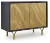 Ashley Furniture A4000654 Tayner - Accent Cabinet - Black / Gold Finish