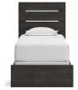 Ashley Furniture PCB2108B11 Hollivern - Twin Panel Bed - Dark Gray