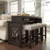 Liberty Furniture 422-OT-4PCS Heatherbrook - 4 Piece Console Set (1 Console 3 Stools) - Charcoal & Ash