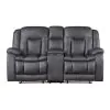 New Classic U2505-25-DGY Morello - Console Loveseat With Dual Recliners - Gray
