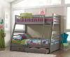 CoasterEssence 460182 Ashton - 2-Drawer Wood Twin Over Full Bunk Bed - Gray