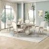 New Classic 40-D4128-D6C Gwendolyn - Oval Dining Table With 4 Side & 2 Arm Chairs - Beige / Natural